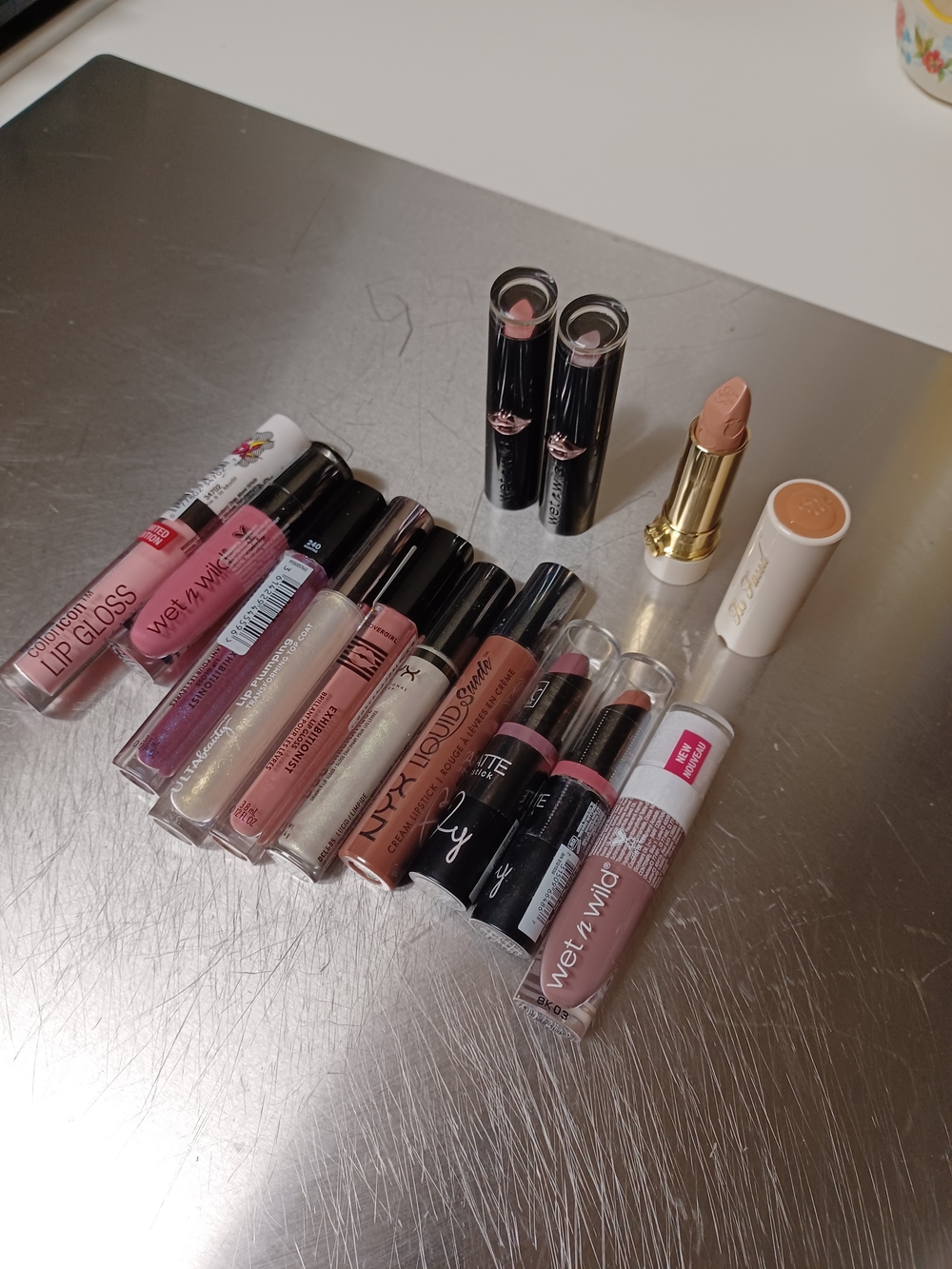 NYX & Wet n Wild Nude Pink Lip Gloss and Lipstick Collection Lot